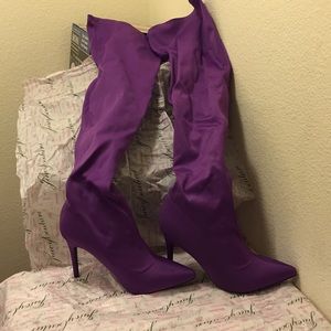 *Making Room For Baby* PURPLE THIGH HIGH BOOTS